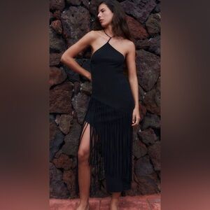 Zara Black Fringe Tank Top